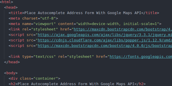 how to complete form with google maps api